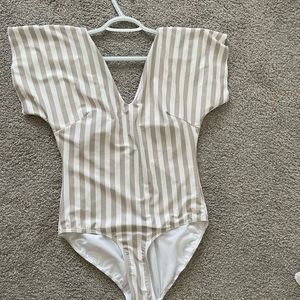 Albion fit Cape Beige one piece swim suit